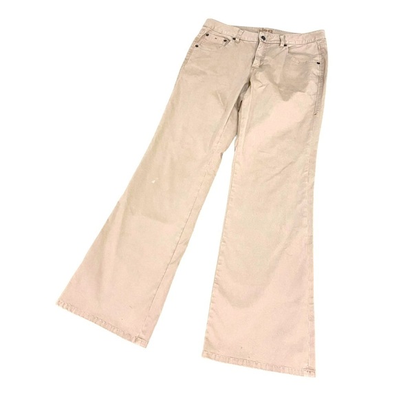 Jag jeans beige boot leg stretch cotton casual pants embroidery pockets size 12 - Picture 1 of 8